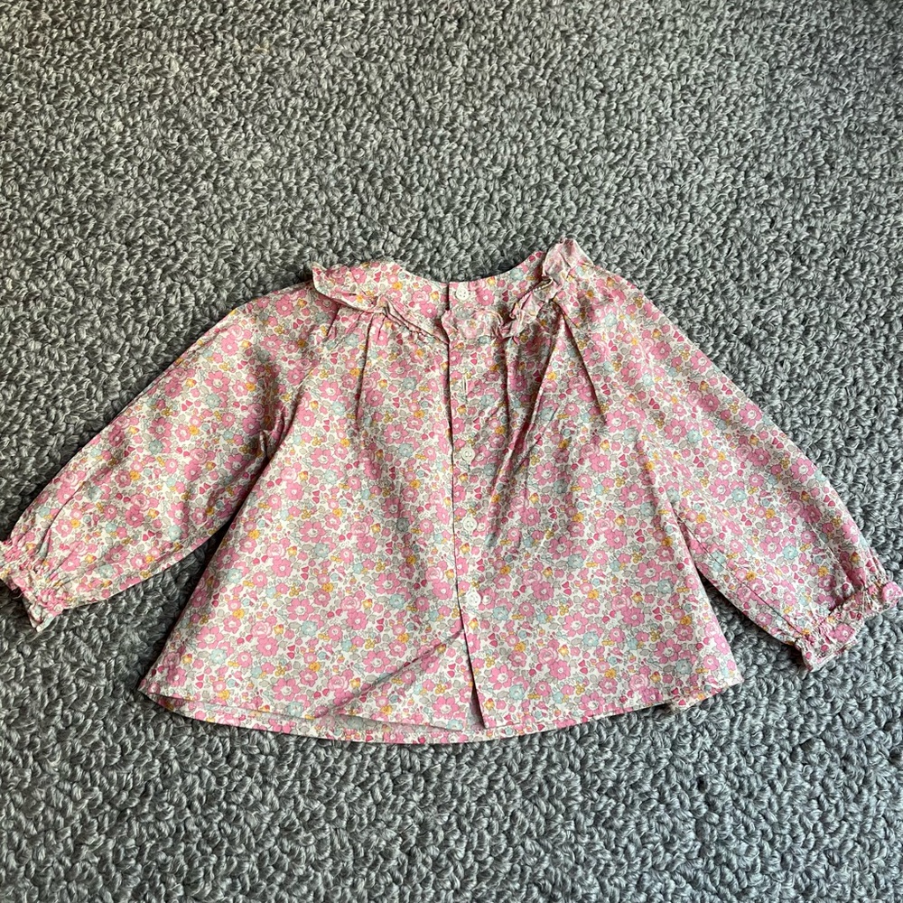 Bonpoint Pink Floral Kids Blouse - Picture 5 of 5